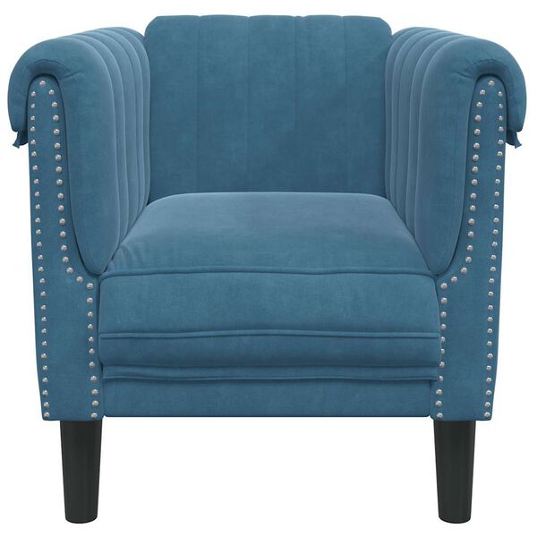 vidaXL Fauteuil bleu velours