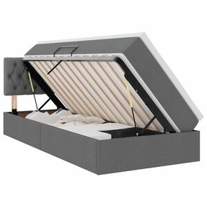vidaXL Lit avec rangement et matelas Gris fonc&eacute; 90 x 190 cm
