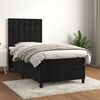 vidaXL Sommier &agrave; lattes de lit avec matelas Noir 90x200 cm Velours