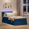 vidaXL Lit avec rangement et LED avec matelas Bleu 90 x 190 cm tissu