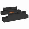 vidaXL Ensemble de canap&eacute; de jardin avec stockage 9 pcs Noir polyrotin