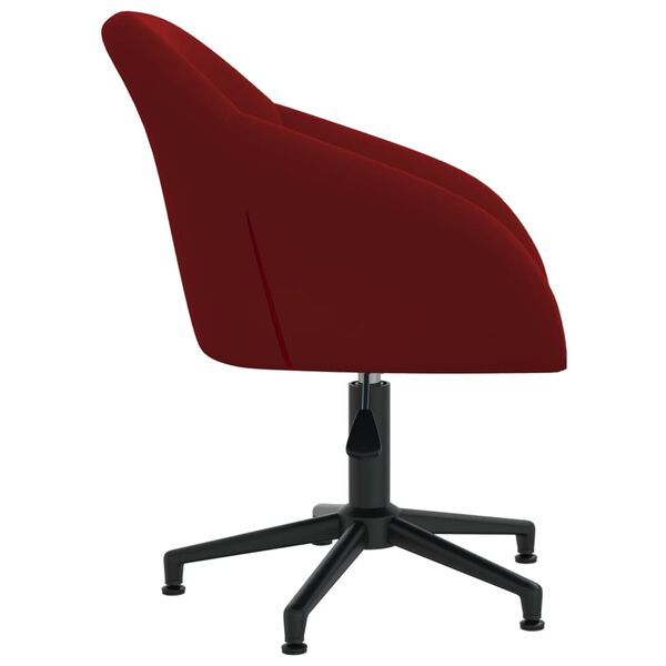vidaXL Chaise pivotante de salle &agrave; manger Rouge bordeaux Velours