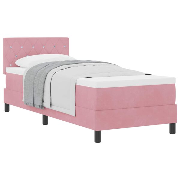 vidaXL Lit &agrave; ressorts avec matelas Rose 80 x 200 cm Velours