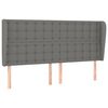 vidaXL T&ecirc;te de lit avec oreilles Gris fonc&eacute; 183x23x118/128 cm Tissu