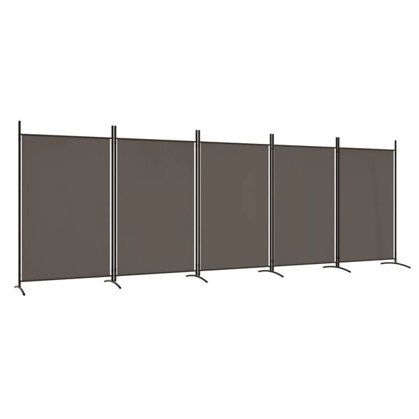 vidaXL Cloison de s&eacute;paration 5 panneaux Anthracite 433x180 cm Tissu