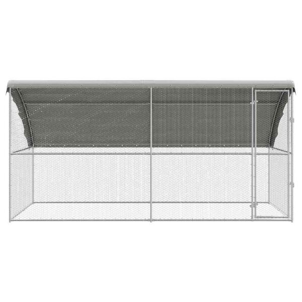 vidaXL Cage &agrave; poules 2 pcs Argent&eacute; 400 x 200 x 198,5 cm