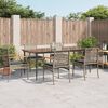 vidaXL Ensemble &agrave; manger de jardin et coussins 7 pcs gris rotin