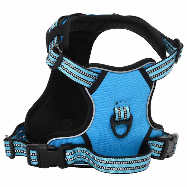 vidaXL Harnais pour chien avec laisse et collier réglables bleu L