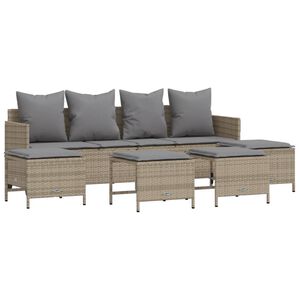 vidaXL Salon de jardin avec coussins 5 pcs beige r&eacute;sine tress&eacute;e
