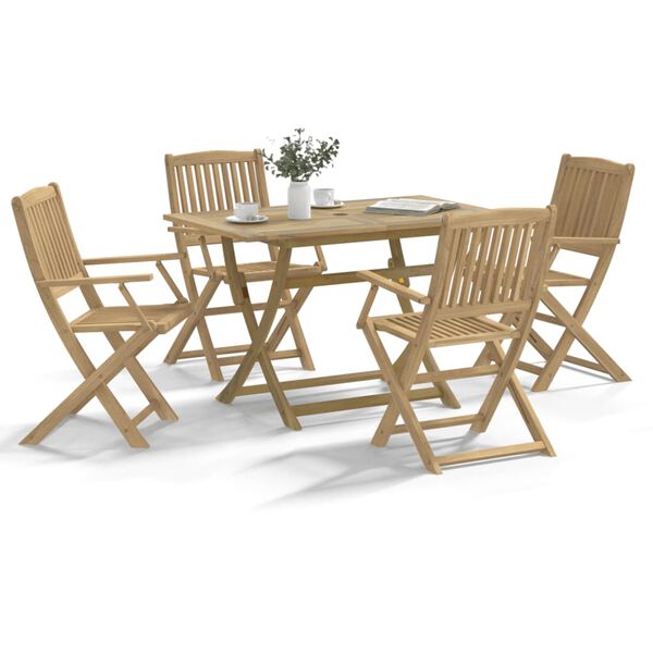 vidaXL Ensemble &agrave; manger de jardin 5 pcs Bois d'acacia solide