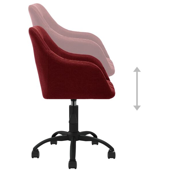 vidaXL Chaise pivotante de salle à manger Rouge bordeaux Tissu