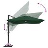 vidaXL Parasol Vert 351 x 250 x 253 cm Polyester et Aluminium
