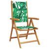 vidaXL Chaises inclinables de jardin lot de 8 vert tissu bois massif