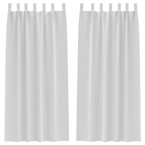 vidaXL Rideaux occultants avec anneaux 2 pcs Gris p&acirc;le 225 x 140 cm
