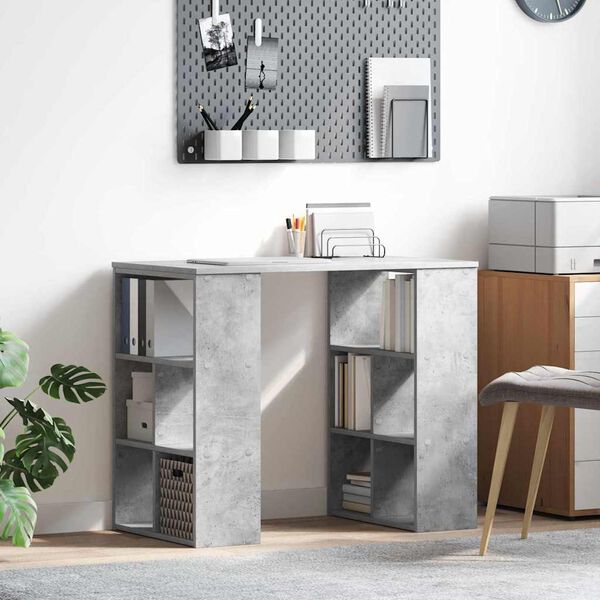 vidaXL Bureau Gris b&eacute;ton 90 x 50 x 75 cm Bois d'ing&eacute;nierie