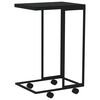vidaXL Table d'appoint avec roues Noir 40x30x63,5 cm Bois d'ing&eacute;nierie