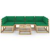 vidaXL Salon de jardin 7 pcs avec coussins bois de pin impr&eacute;gn&eacute;