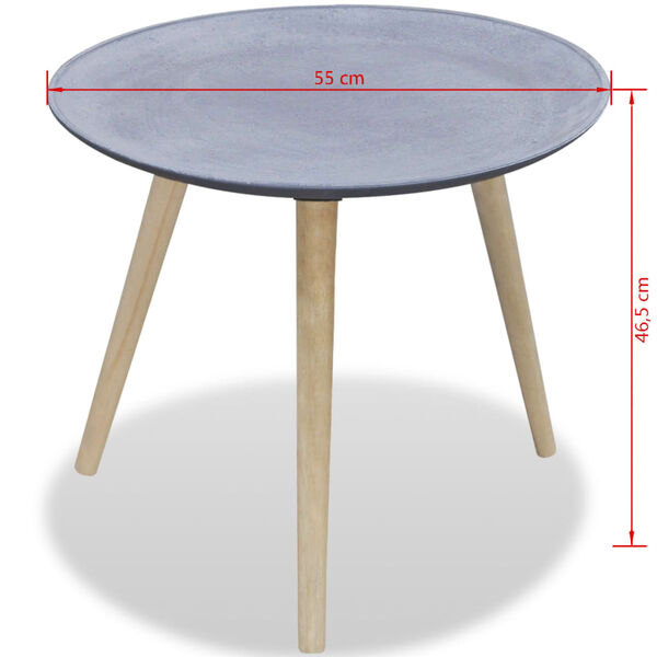 vidaXL Table d'appoint ronde Gris Aspect de b&eacute;ton