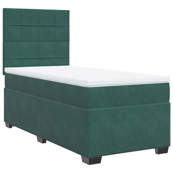 vidaXL Sommier &agrave; lattes de lit et matelas Vert fonc&eacute; 80x200 cm Velours