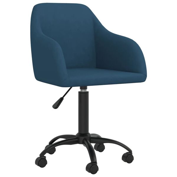 vidaXL Chaise pivotante de salle &agrave; manger Bleu Velours