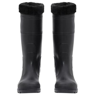 vidaXL Bottes de pluie avec chaussettes amovibles noir taille 41 PVC