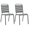vidaXL Chaises empilables de d'ext&eacute;rieur lot de 2 Acier Gris