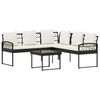 vidaXL Ensemble de canap&eacute; de jardin 2 pc Noir et Cr&egrave;me