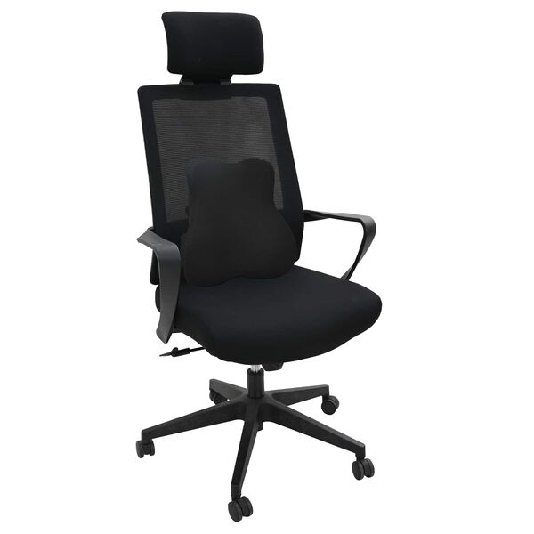 vidaXL Oreiller avec oreiller R&eacute;glable Noir 40 x 40 x 11 cm Avec filet