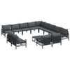 vidaXL Ensemble de canap&eacute; de jardin 14 pc Noir Acier