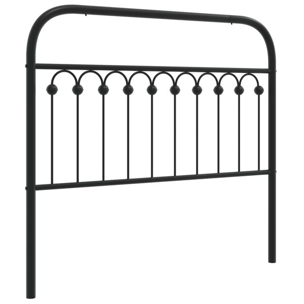 vidaXL T&ecirc;te de lit de remplacement m&eacute;tal noir 107 cm