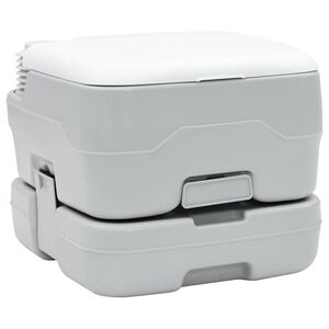 vidaXL Toilette de Camping Gris et blanc 41,5 x 36,5 x 30 cm