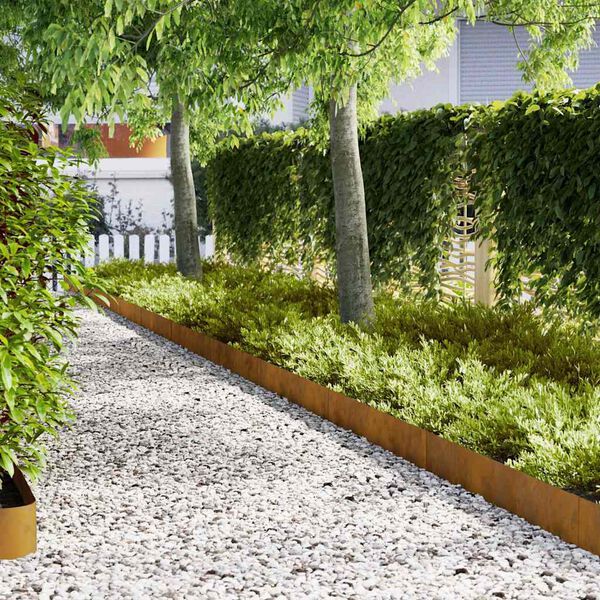 vidaXL Bordure de Pelouse 10 pcs Marron 100 x 0.05 x 20 cm