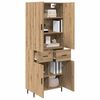 vidaXL Haut Armoire 2 pcs Ch&ecirc;ne artisanal Bois Agglom&eacute;r&eacute; et Verre