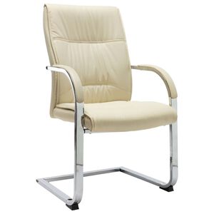 vidaXL Chaise de bureau cantilever Cr&egrave;me Similicuir