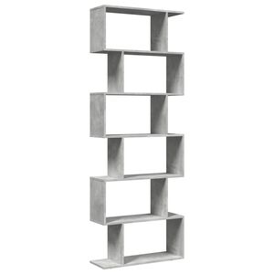 vidaXL &Eacute;tag&egrave;re s&eacute;paratrice de pi&egrave;ce &agrave; 6 niveaux gris b&eacute;ton 70x24x193cm
