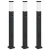 vidaXL Bornes lumineuses avec capteur et prise lot de 3 80 cm noir IP44