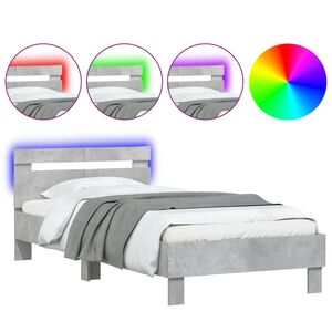vidaXL Cadre de lit sans matelas avec lumi&egrave;res LED 100x200 cm