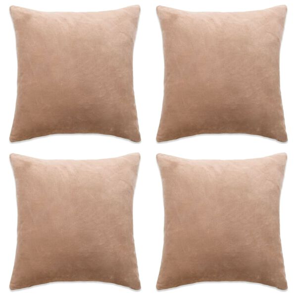 vidaXL Housses de coussin 4 pcs Tissu 40x40 cm Beige