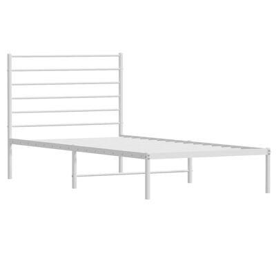 vidaXL Cadre de lit métal sans matelas et tête de lit blanc 100x200 cm