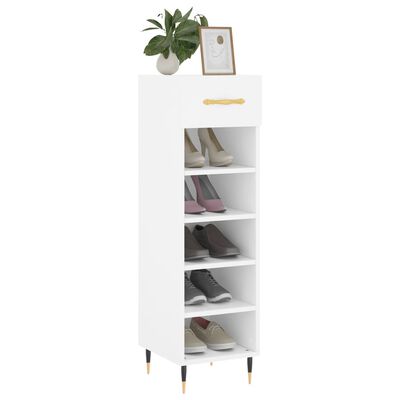 vidaXL Armoire à chaussures blanc 30x35x105 cm bois d'ingénierie