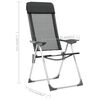 vidaXL Chaises pliables de camping lot de 4 Noir Aluminium