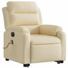 vidaXL Fauteuil inclinable de massage &eacute;lectrique Cr&egrave;me Tissu