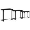 vidaXL Table basse gigogne 3 pcs Ch&ecirc;ne noir 50.5 x 35 x 53 cm
