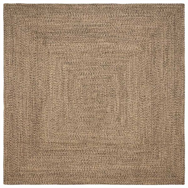 vidaXL Tapis de surface Carr&eacute; Naturel et Noir 200 x 200 cm Jute