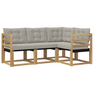 vidaXL Ensemble de canap&eacute;s d'ext&eacute;rieur 4 pcs Blanc et gris clair