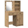 vidaXL Ensemble de table de maquillage avec LED 2 pc Ch&ecirc;ne artisanal