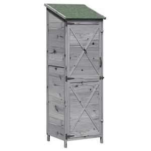 vidaXL Abri de jardin Gris 59,5 x 56 x 176,5 cm Bois de Sapin Massif
