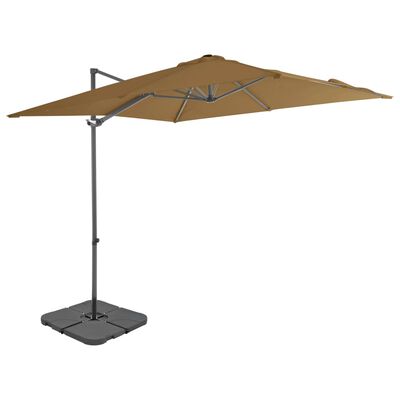 vidaXL Parasol de jardin avec base portable taupe