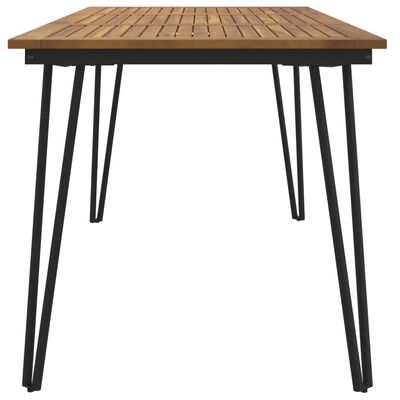 vidaXL Table de jardin avec pieds épingle à cheveux 140x80x75cm acacia