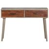 vidaXL Table console Gris 110x35x75 cm Bois de manguier massif brut
